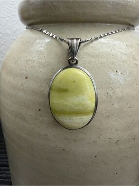 Vintage Green Onyx Style Pendant
